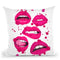 Multiple Lips Pink Throw Pillow By Amanda Greenwood