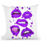 Multiple Lips Purple Throw Pillow By Amanda Greenwood