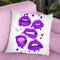 Multiple Lips Purple Throw Pillow By Amanda Greenwood