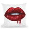 Lip Drip Red Glitter Throw Pillow By Amanda Greenwood