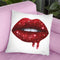 Lip Drip Red Glitter Throw Pillow By Amanda Greenwood