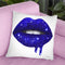 Lip Drip Navy Glitter Throw Pillow By Amanda Greenwood