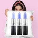 Lipstick 3 Blue Throw Pillow By Amanda Greenwood