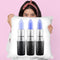 Lipstick 3 Blue Throw Pillow By Amanda Greenwood