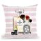 Make Up Set - Soft Pink Lipstick With Pink Stripe Throw Pillow By Amanda Greenwood