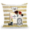 Make Up Set - Soft Pink Lipstick With Gold Stripe Throw Pillow By Amanda Greenwood