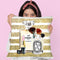 Make Up Set - Soft Pink Lipstick With Gold Stripe Throw Pillow By Amanda Greenwood
