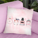 Perfume Collection Landscape With Background Throw Pillow By Amanda Greenwood