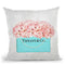 Teal Blue Shopper Pearl Handle Peach Hydrangeas Textured Throw Pillow By Amanda Greenwood