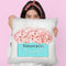 Teal Blue Shopper Pearl Handle Peach Hydrangeas Textured Throw Pillow By Amanda Greenwood