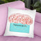 Teal Blue Shopper Pearl Handle Peach Hydrangeas Throw Pillow By Amanda Greenwood