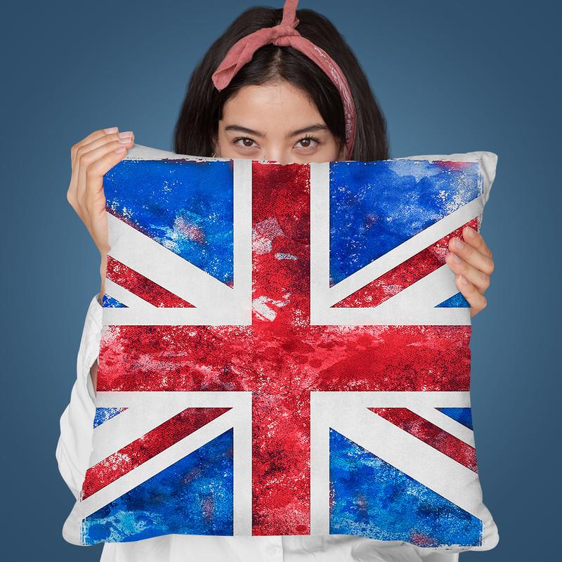 A Union Jack Keywords Throw Pillow By Andrea Haase
