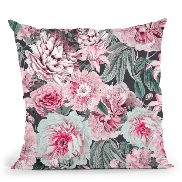 A Vintage Flower Pink Throw Pillow By Andrea Haase