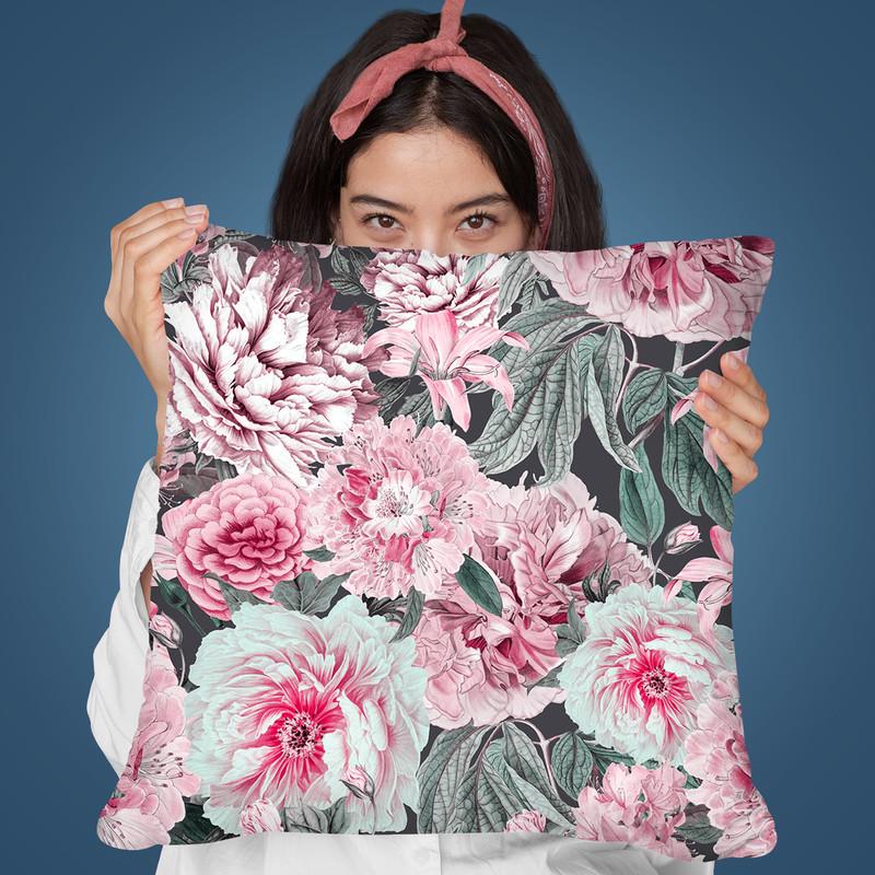 A Vintage Flower Pink Throw Pillow By Andrea Haase