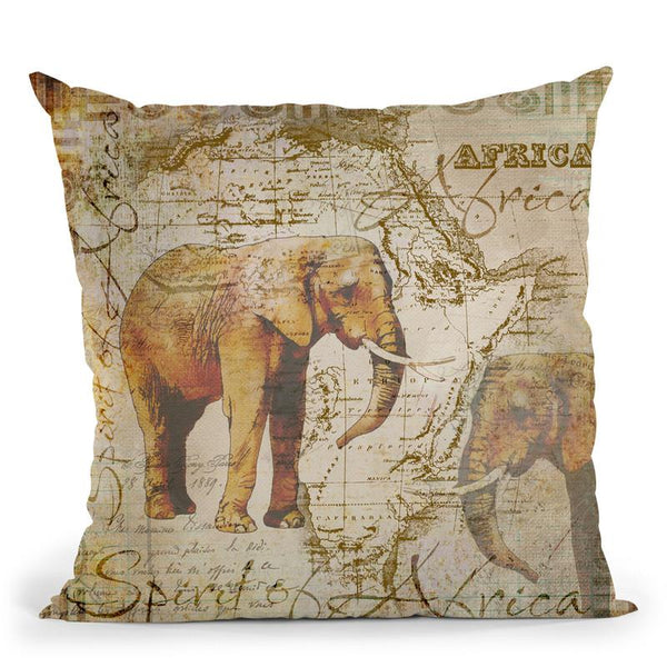 African Elephants Throw Pillow By Andrea Haase