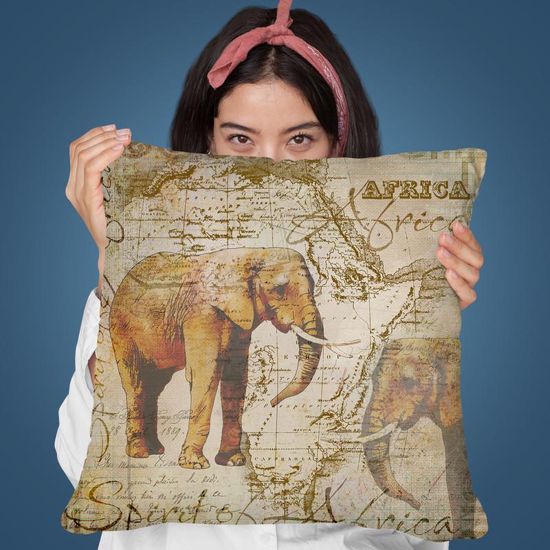 African Elephants Throw Pillow By Andrea Haase