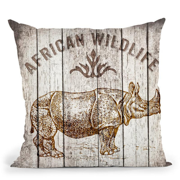 African Wildlife Rhino Throw Pillow By Andrea Haase