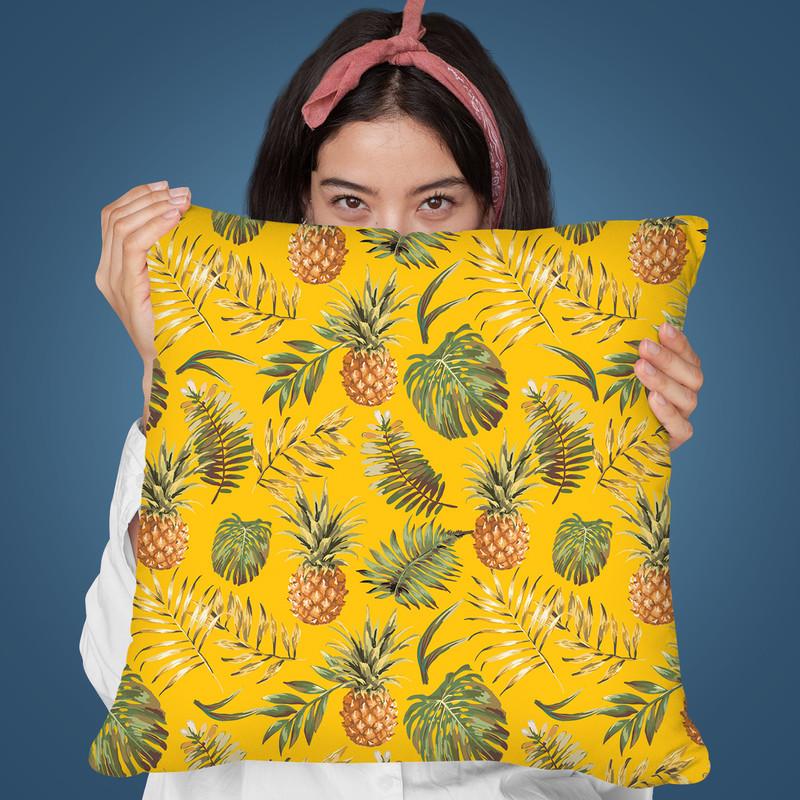 Aloha Yellow Pineapple Throw Pillow By Andrea Haase