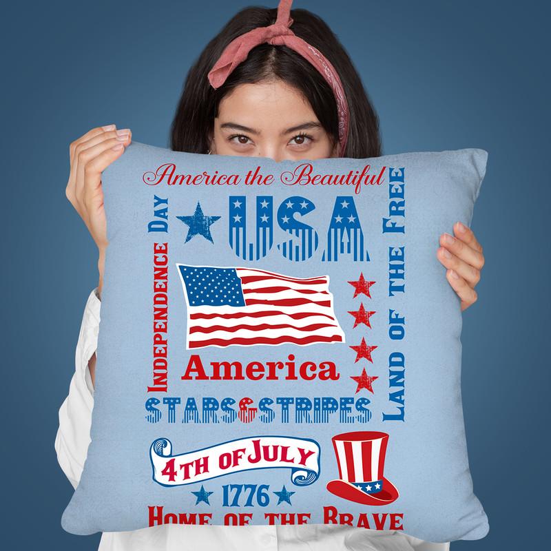 America Stars And Stripes Throw Pillow By Andrea Haase
