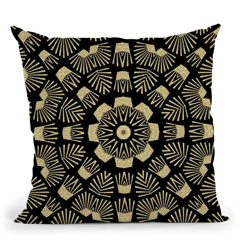 Art Deco Black Gold Iii Throw Pillow By Andrea Haase