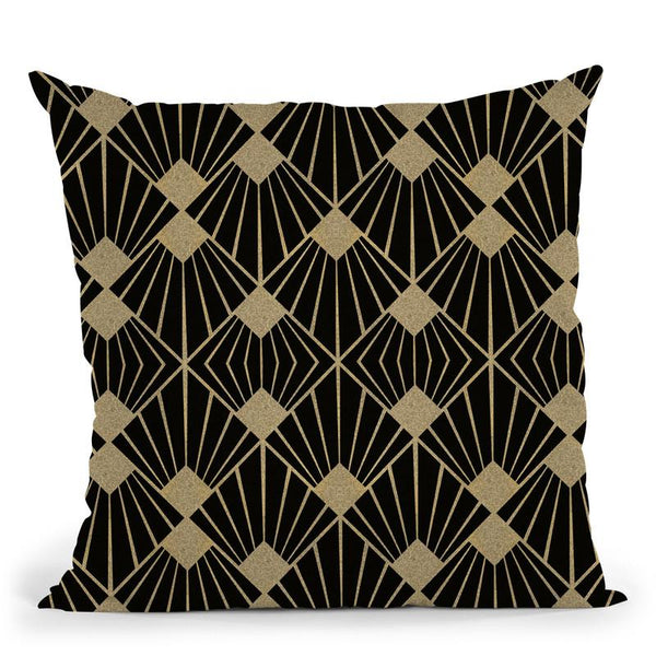 Art Deco Black Gold Iv Throw Pillow By Andrea Haase