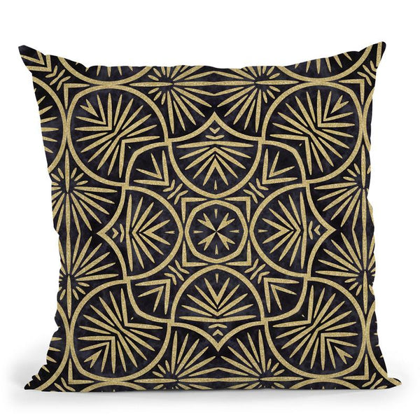 Art Deco Black Gold Pattern I Throw Pillow By Andrea Haase