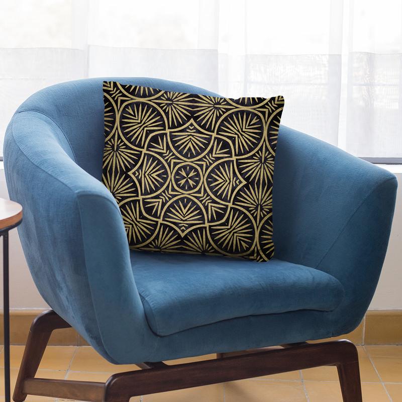 Art Deco Black Gold Pattern I Throw Pillow By Andrea Haase