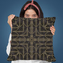 Art Deco Black Gold V Throw Pillow By Andrea Haase