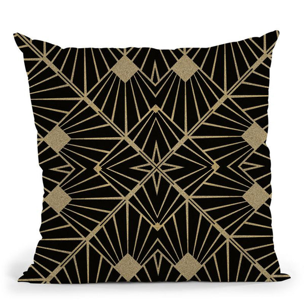 Art Deco Black Gold Vi Throw Pillow By Andrea Haase