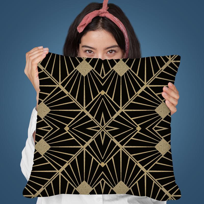 Art Deco Black Gold Vi Throw Pillow By Andrea Haase