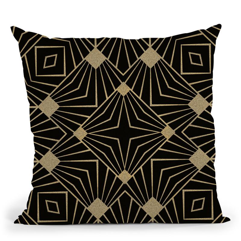 Art Deco Black Gold Vii Throw Pillow By Andrea Haase