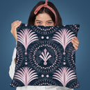 Art Deco Blue Gold Xi Throw Pillow By Andrea Haase