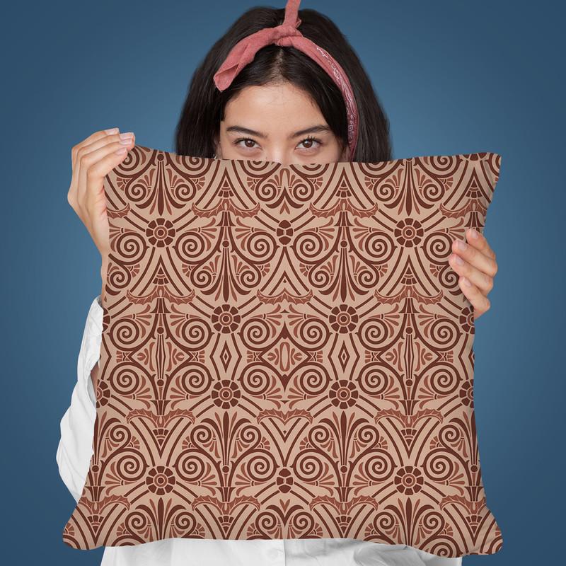 Art Deco Pastel Brown Throw Pillow By Andrea Haase