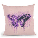 Artsy Butterfly Pink Throw Pillow By Andrea Haase