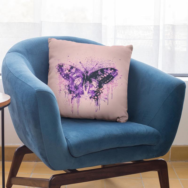 Artsy Butterfly Pink Throw Pillow By Andrea Haase