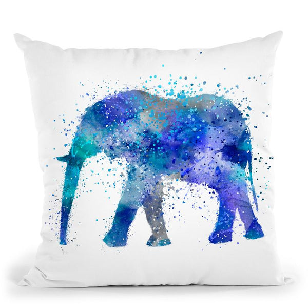 Artsy Elephant Blue Throw Pillow By Andrea Haase
