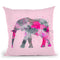 Artsy Elephant Pink Throw Pillow By Andrea Haase