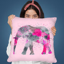 Artsy Elephant Pink Throw Pillow By Andrea Haase