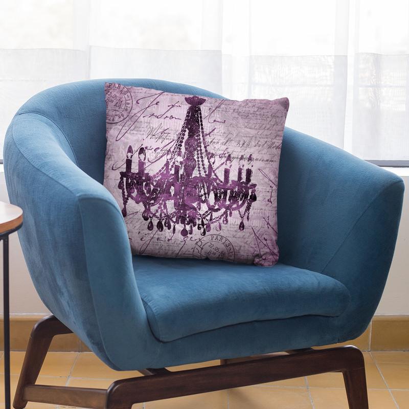 Baroque Chandelier Purple Throw Pillow By Andrea Haase