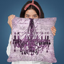 Baroque Chandelier Purple Throw Pillow By Andrea Haase
