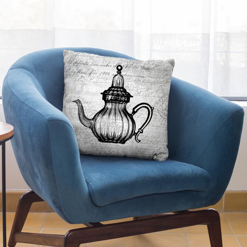 Baroque Teapot Black Throw Pillow By Andrea Haase
