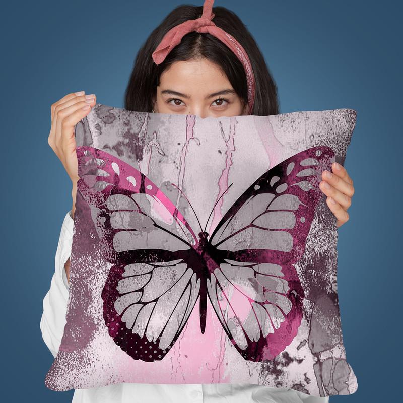 Beautiful Butterfly Pink Throw Pillow By Andrea Haase