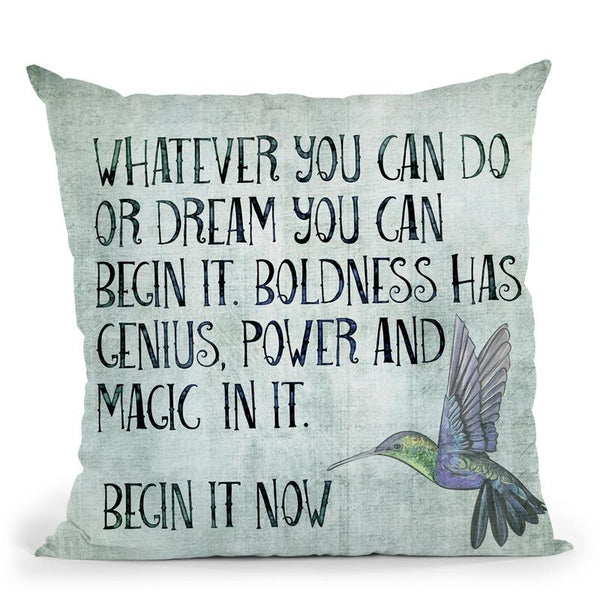 Begin It Now Throw Pillow By Andrea Haase