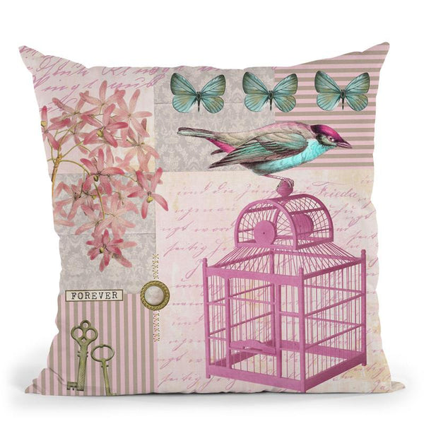 Bird Collage I Throw Pillow By Andrea Haase