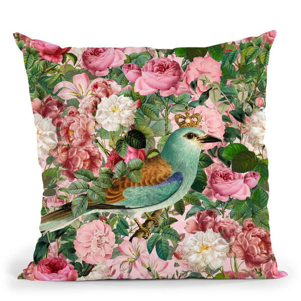 Bird Flowers Throw Pillow By Andrea Haase