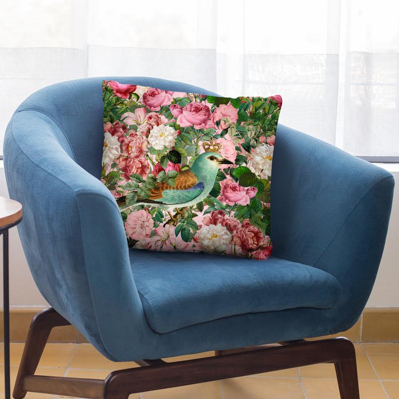 Bird Flowers Throw Pillow By Andrea Haase