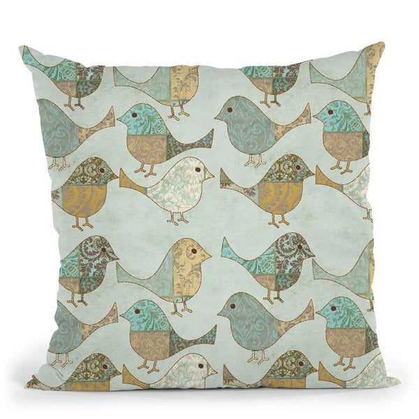 Birds Patchwork Throw Pillow By Andrea Haase
