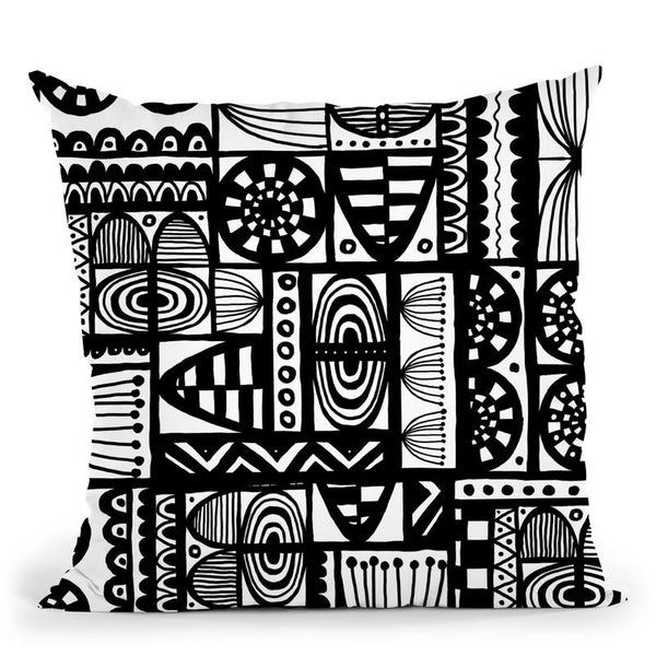 Black And White Ethnic Throw Pillow By Andrea Haase