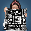 Black And White Ethnic Throw Pillow By Andrea Haase