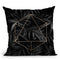 Black Leaves Gold Geometric I Throw Pillow By Andrea Haase